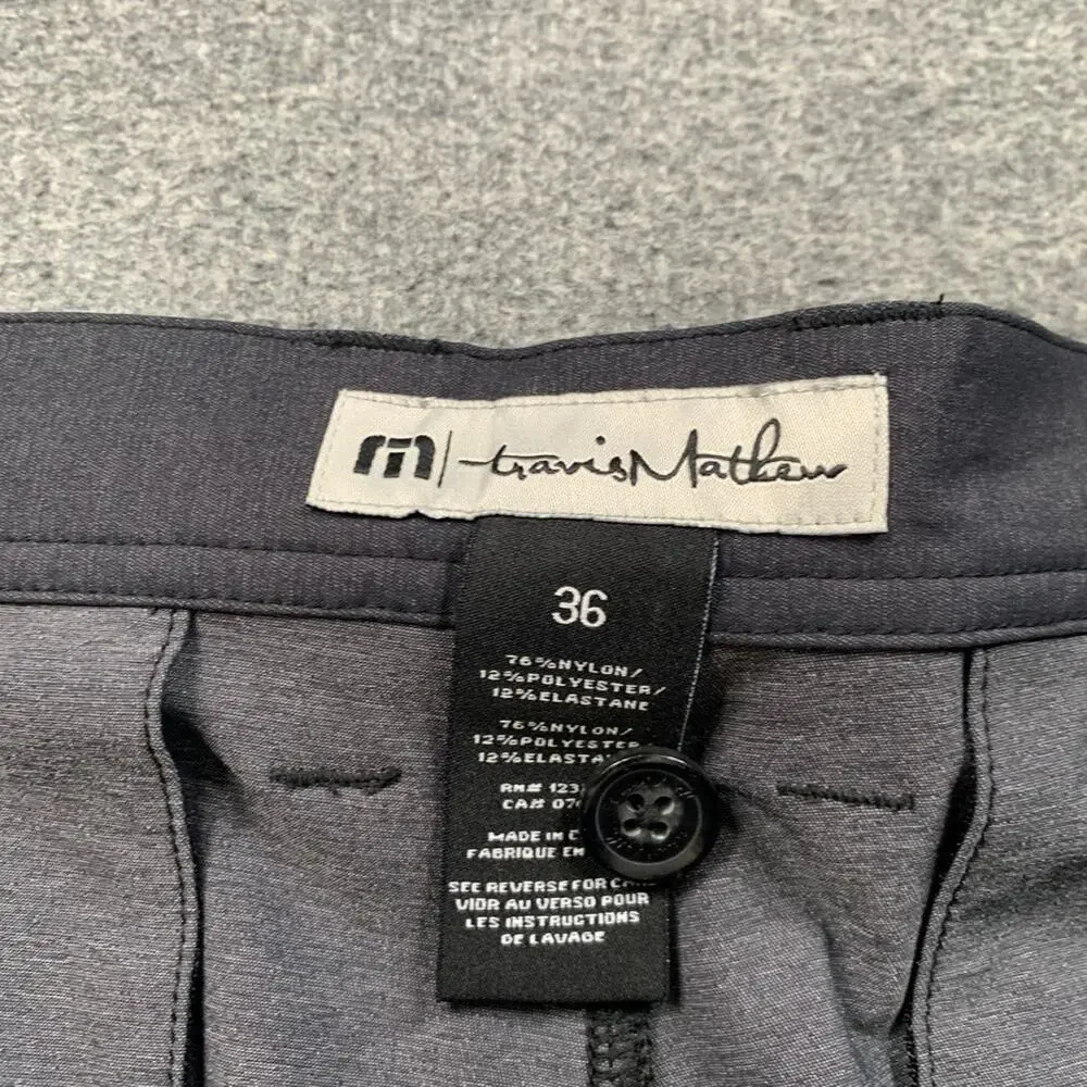 Travis Mathew Shorts Mens 36 Grizzly Grey 10 Inch Stretch Lightweight Golf Chino